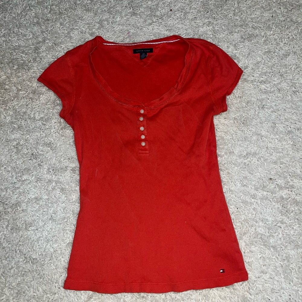 tommy hilfiger button up t shirt size small